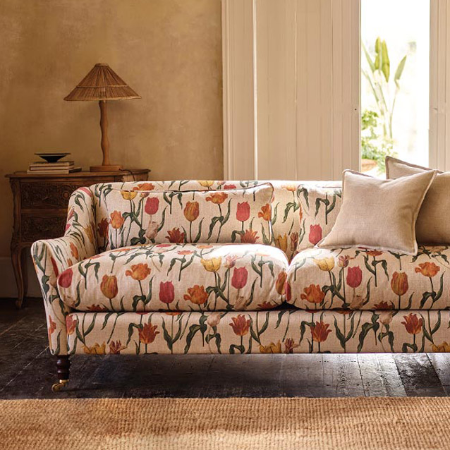 Cromer 3 Seater Sofa in RHS Botanicals Pieter Van Kouwenhoorn Tulips